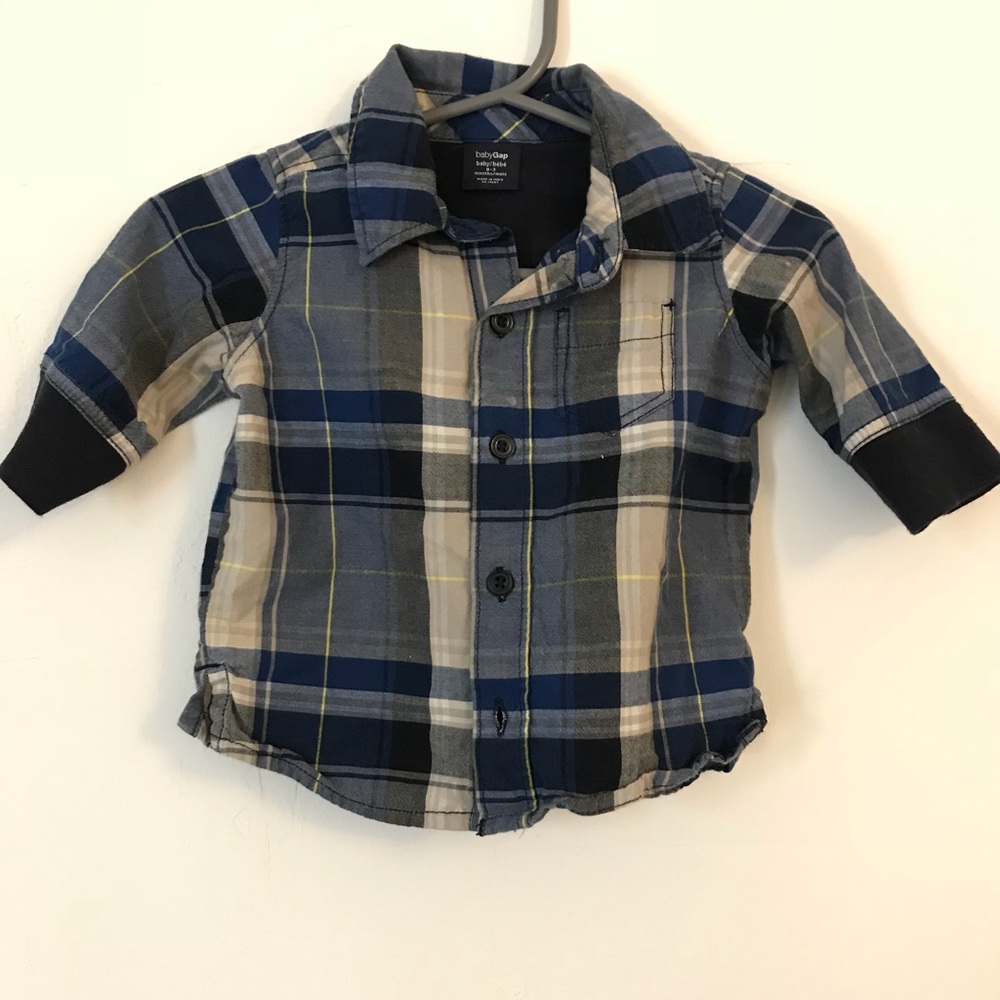 Baby button up- plaid
